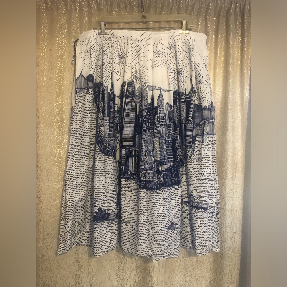 Vintage Perry Ellis America Cityscape Skirt